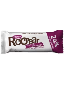Kirsche & Schokodrops Proteinriegel glutenfrei 40g – biologisch Roobar