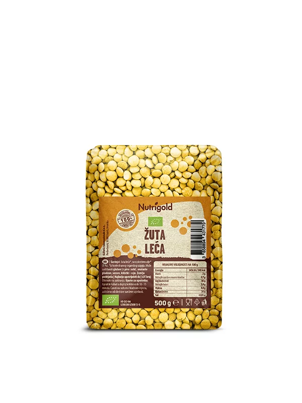 Nutrigold Gelbe Linsen – Biologisch in einer 500g Packung