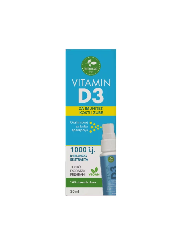 Green Lab Vitamin D3 1000 I.J. im Spray in der 30ml Spraydosis