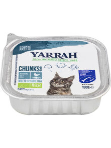 Alleinfuttermittel für erwachsene Katzen, Spirulina-Stücke, getreidefrei – Biologisch 100g Yarrah
