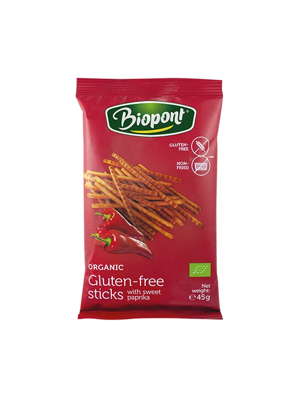 Biopont Sticks ohne Gluten Paprika - Biologisch in einer 45g Verpackung