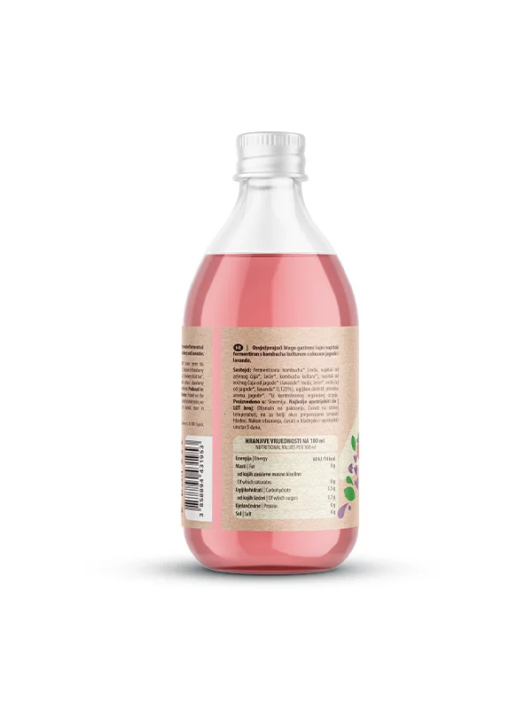 Nutrigold Kombucha Erdbeer & Lavendel - Biologisch in einer 330 Milliliter Verpackung
