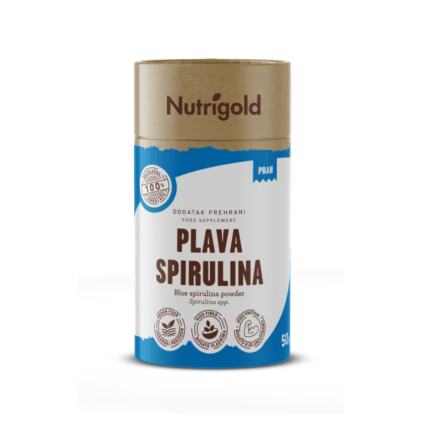 Nutrigold Blaues Spirulina-Pulver in einer 50g Packung