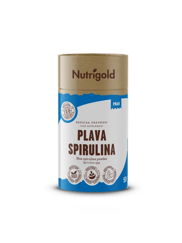 Nutrigold Blaues Spirulina-Pulver in einer 50g Packung
