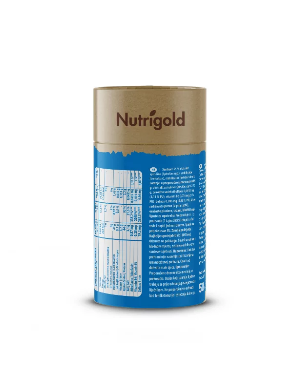 Nutrigold Blaues Spirulina-Pulver in einer 50g Packung