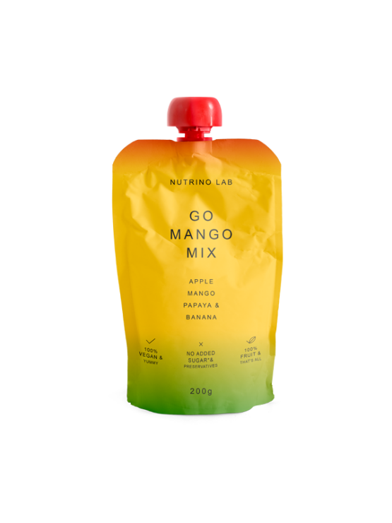 Nutrni Lab Fruchtsnack Go Mango Mix – Apfel, Mango, Papaya und Banane im Quetschbeutel von 200g