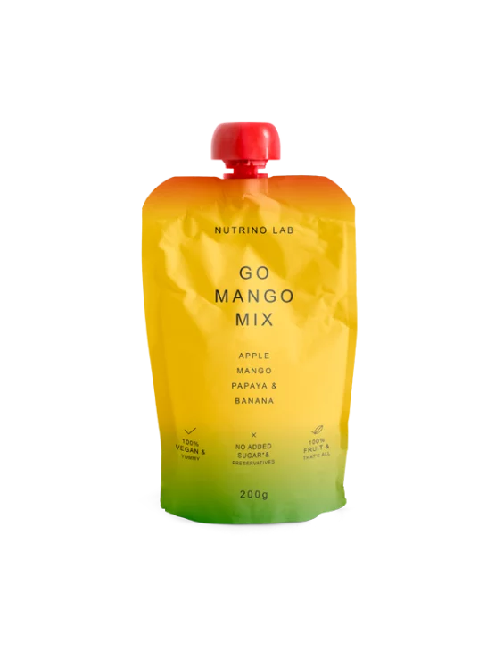 Nutrni Lab Fruchtsnack Go Mango Mix – Apfel, Mango, Papaya und Banane im Quetschbeutel von 200g