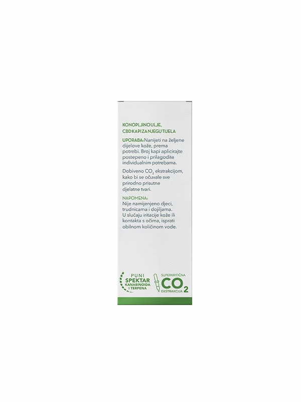 Green lab CBD-Öl 20 % in Verpackung von 10ml Rückseite