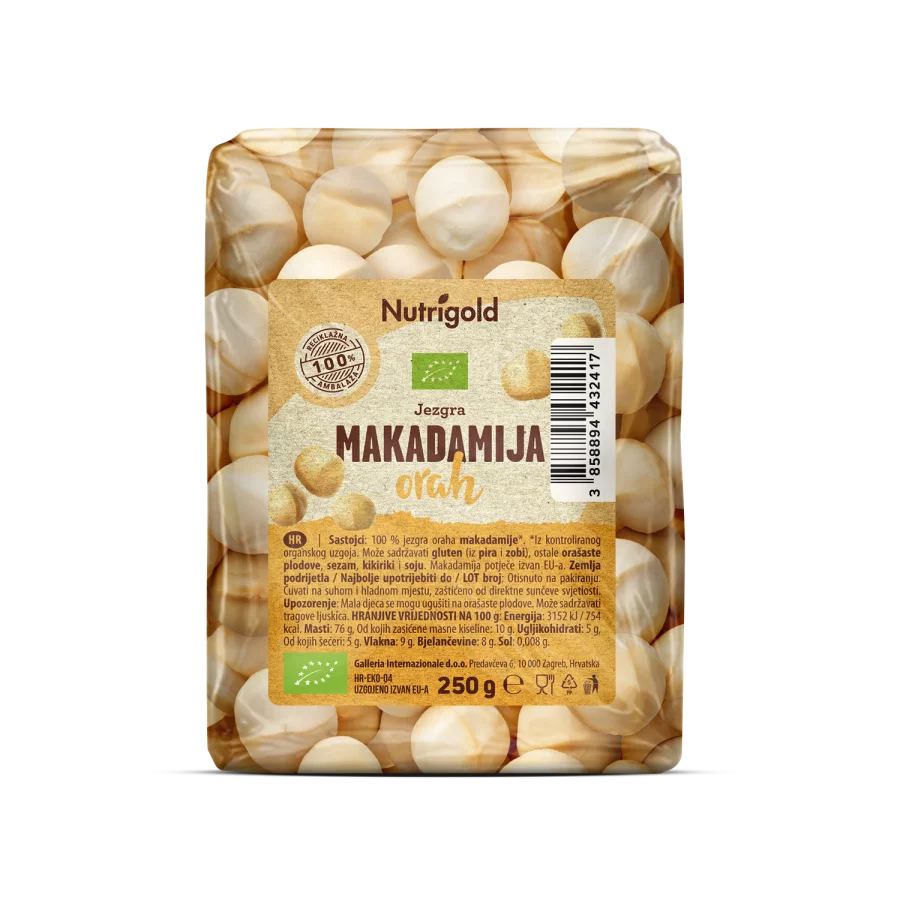 Macadamia – Biologisch 250g Nutrigold