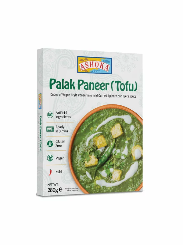 Ashoka Instant Tofu Palak Paneer – glutenfrei in Kartonverpackung von 280g