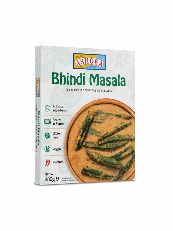 Ashoka Instant Bhindi Masala – glutenfrei in Kartonverpackung von 280g