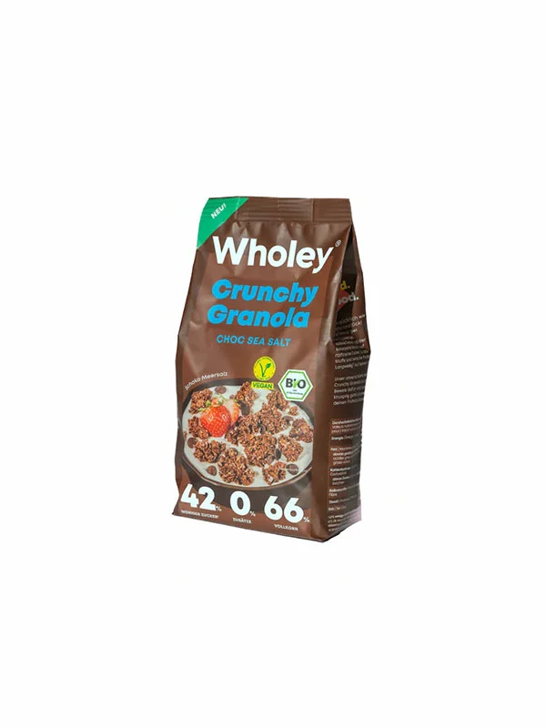 Wholey Knuspriges Müsli mit Schokolade und Meersalz – Bio in einer 300g Packung
