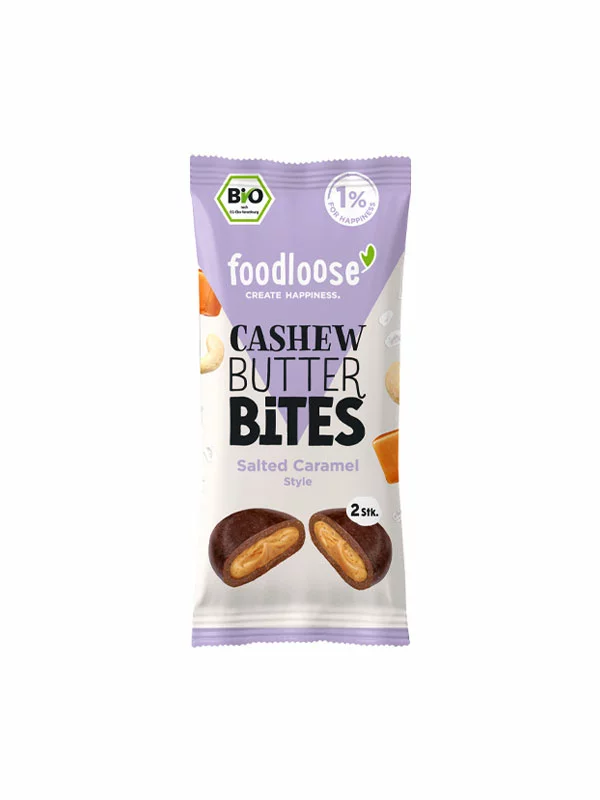 Salted Caramel Cashew Butter Bites Glutenfrei – Bio 40g foodloose