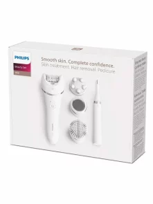 Philips Epilierer der Serie 9000 zur Anwendung auf nasser oder trockener Haut mit 12 Aufsätzen