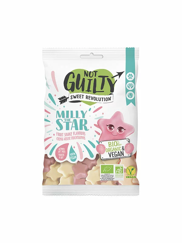 Not Gulity Vegane Fruchtgummis Milly der Star – Bio in einer 90g Packung