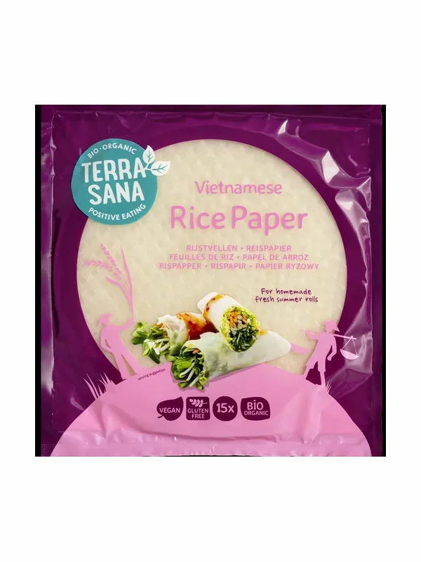 Terrasana Reispapier Glutenfrei 15 Stück – Bio in einer 150g Packung