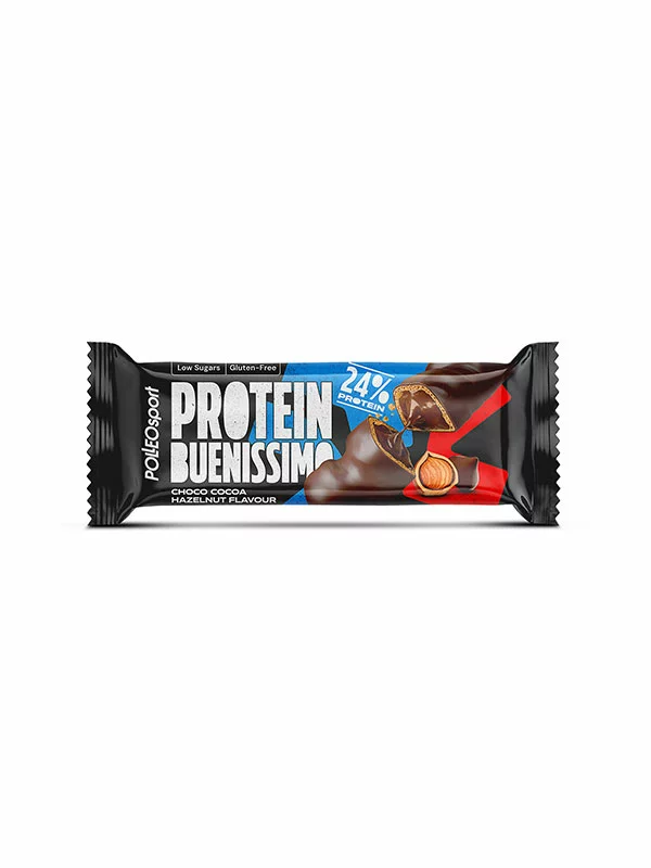 Polleo Sport Proteinwaffel Buenissimo Kakao & Haselnuss – Glutenfrei in einer 40g Packung