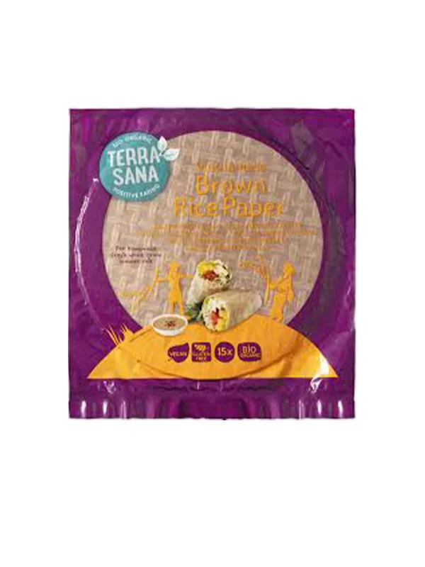 Terrasana Vietnamesisches braunes Reispapier, glutenfrei – Bio in einer 150g Packung
