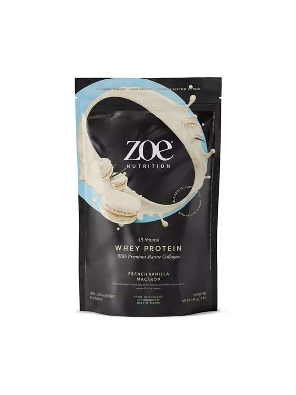 ZOE Nutrition Whey Protein French Vanilla Macaron in einer 454g Packung
