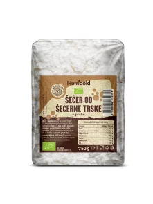 Nutrigold organski šećer od šećerne trske u prahu i prozirnoj ambalaži od 750g
