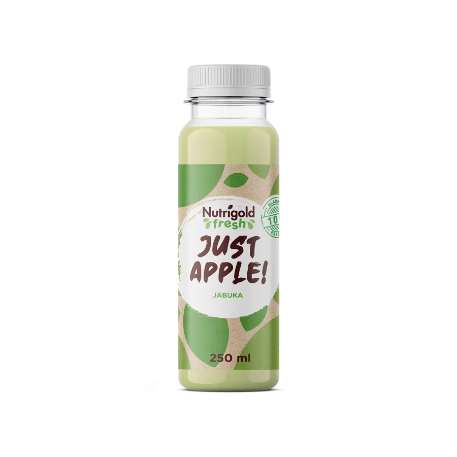 Nutrigold Fresh Apfelsaft – Kaltgepresst in einer 250 ml Flasche