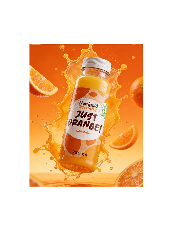 Nutrigold Fresh Orangensaft – Kaltgepresst in einer 250ml Flasche