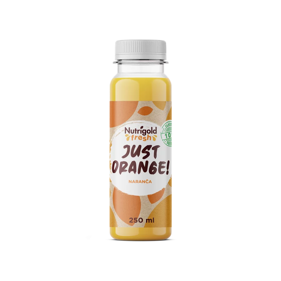 Nutrigold Fresh Orangensaft – Kaltgepresst in einer 250ml Flasche