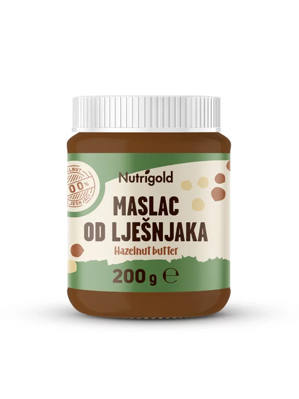 Nutrigold Haselnussbutter 100% rein in einer 200 Gramm Packung