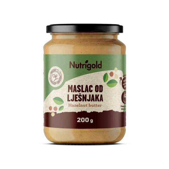 Nutrigold Haselnussbutter Biologisch 100% rein in einer 200 Gramm Packung