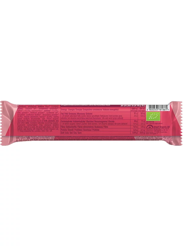 Bett'r Neapolitaner Waffel Cashew-Erdbeer-Creme ohne Zuckerzusatz – Biologisch in der 30g Packung
