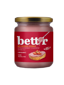 Bett’r Erdbeer-Cashew Aufstrich ohne Zuckerzusatz – Biologisch im 250g Glas