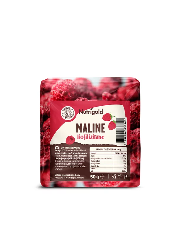 Nutrigold Gefriergetrocknete Himbeeren in einer Packung von 50 g