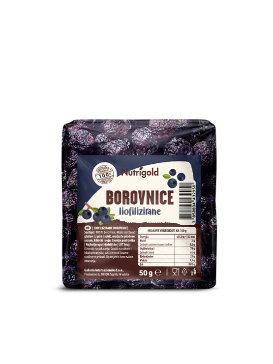Nutrigold Gefriergetrocknete Heidelbeeren in einer Packung von 50 g