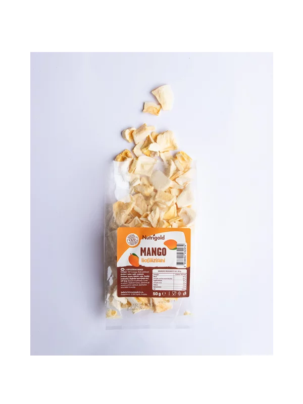 Nutrigold Gefriergetrocknete Mangostücke  in einer Packung von 50 g