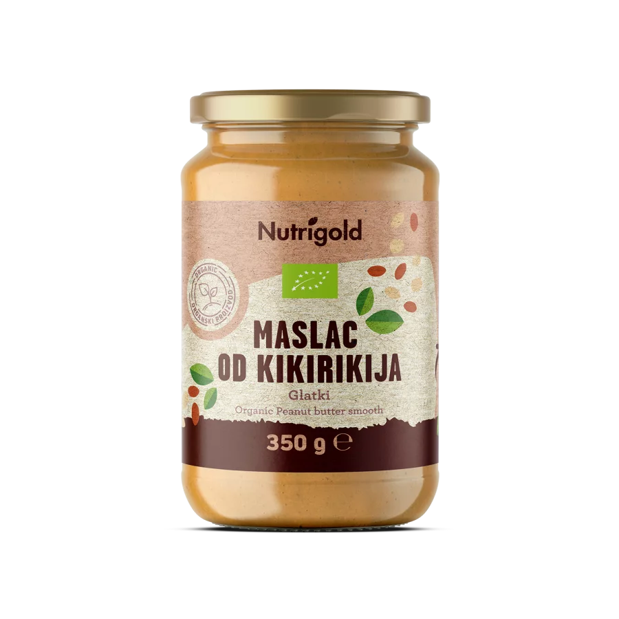 Nutrigold Kikiriki maslac Glatki - Organski u staklenoj ambalaži od 350g