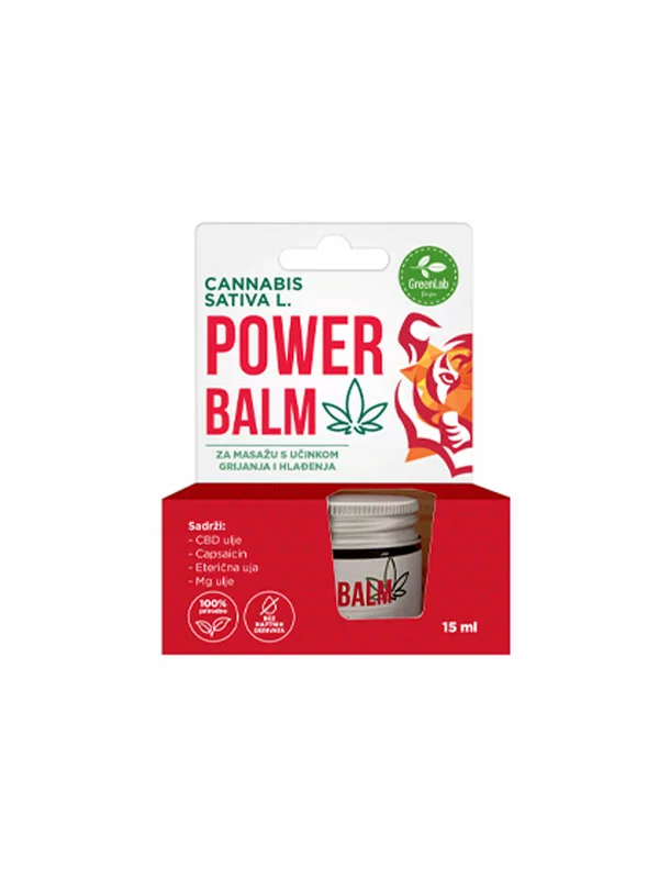 Power Balm Massagesalbe mit wärmender und kühlender Wirkung – 15ml Green Lab