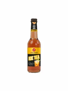 Hollinger Erfrischender Eistee mit Kohlensäure Pfirsich – Bio in einer 330ml Flasche