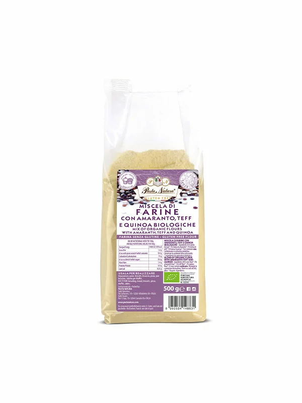 Pasta Natura Glutenfreies Mehl aus Teff, Amaranth und Quinoa – Bio in einer 500g Packung