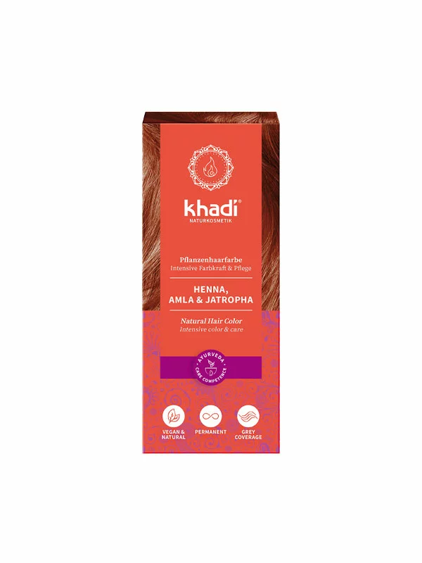 Khadi Pflanzliche Haarfarbe Rot (Henna & Amla & Jatropha) in der 100g Packung