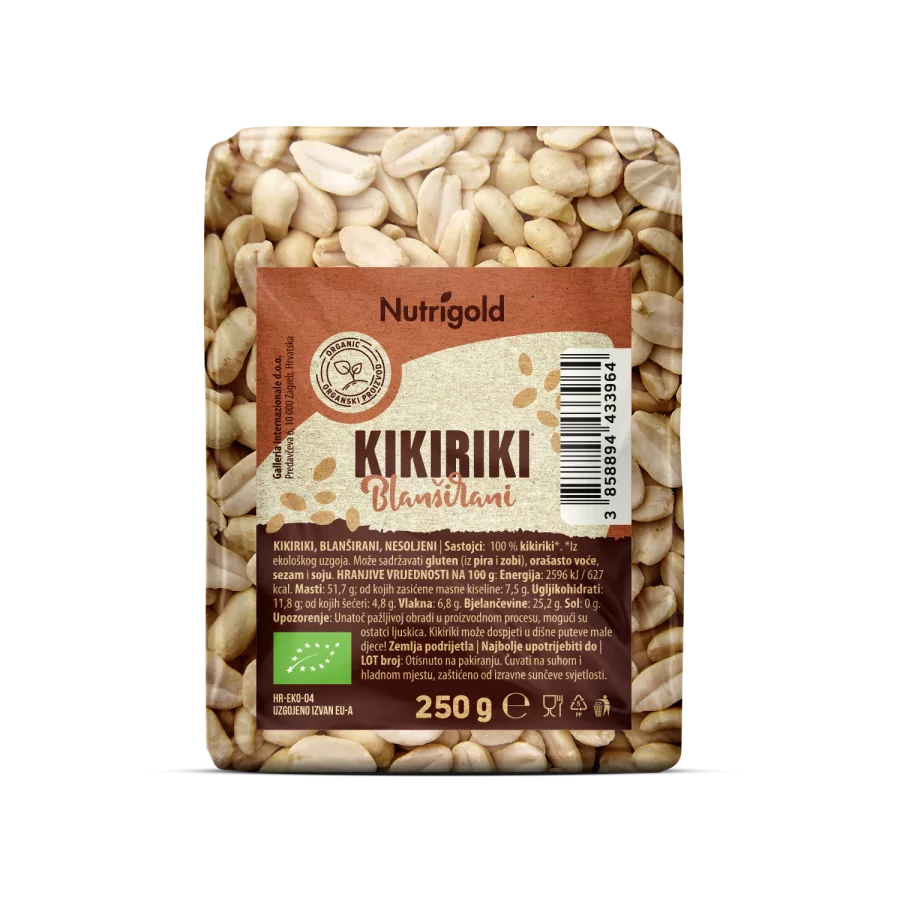 Blanchierte Erdnüsse – Bio 250g Nutrigold