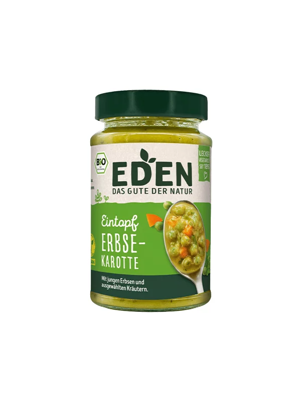 Eden Eintopf mit Erbsen und Karotten – Bio im 400g Glas