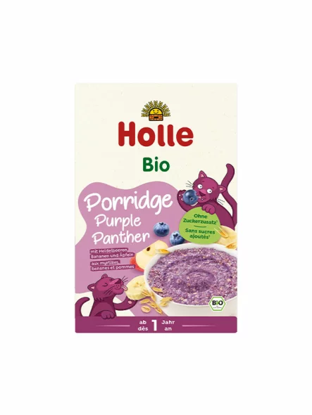 Porridge "Purple Panther" mit Heidelbeeren, Bananen & Äpfeln (ab 1 Jahr) – Bio 200g Holle