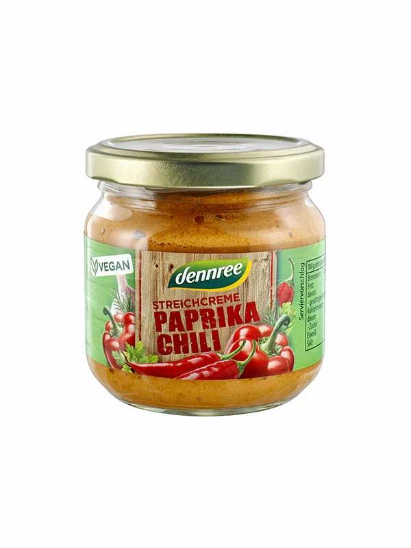 dennree Streichcreme Paprika & Chili – Bio im 180g Glas