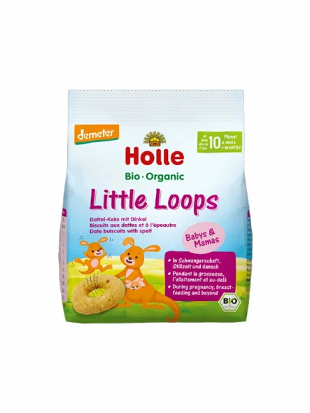 Keksi za djecu Datulje & Pir ''Little Loops'' - Organski 80g Holle