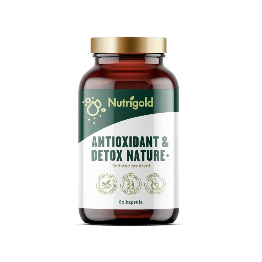 Nutrigold Antioxidant & Detox Nature+ u pakiranju od 60 veganskih kapsula.