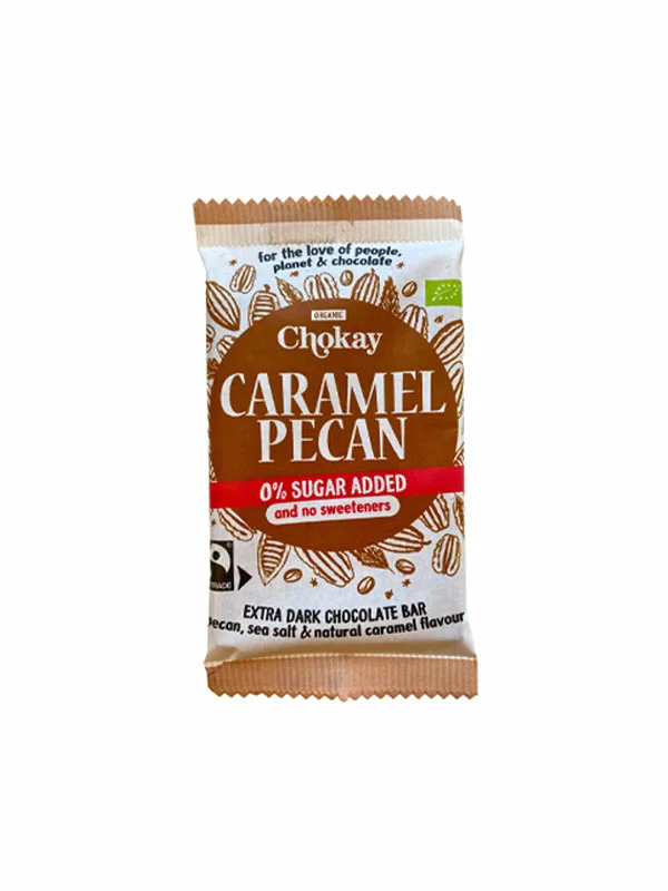 Riegel Karamell & Pekannuss ohne Zuckerzusatz – Bio 70g Chokay
