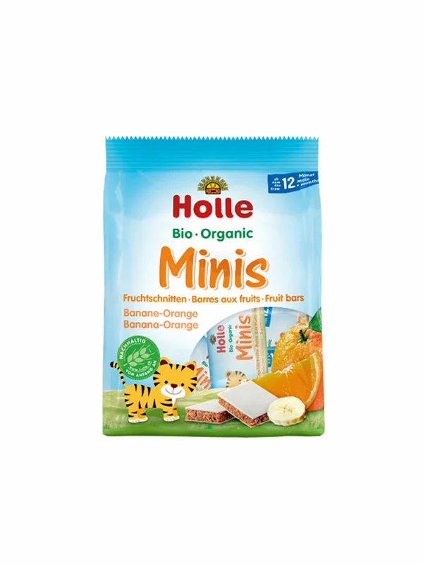 Holle Minis Fruchtschnitte (ab dem 12. Monat) Banane & Orange – Bio in einer 100g Packung