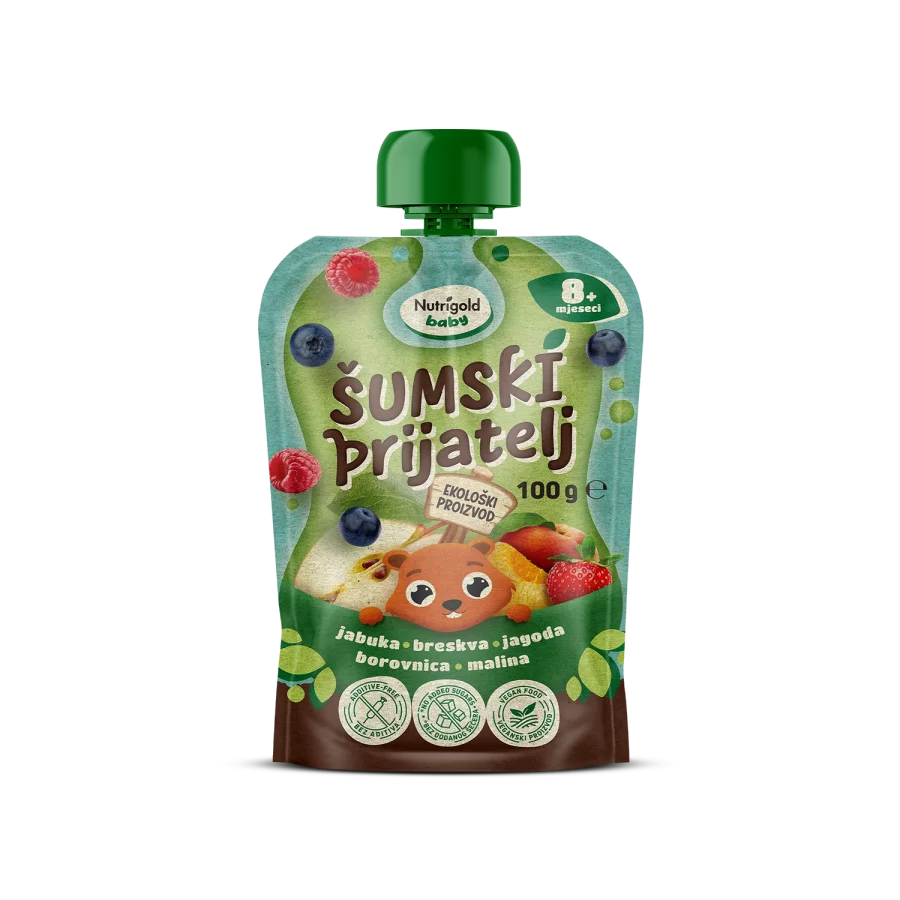 Nutrigold Baby Organska Voćna kaša Šumski prijatelj u pakiranju od 100g