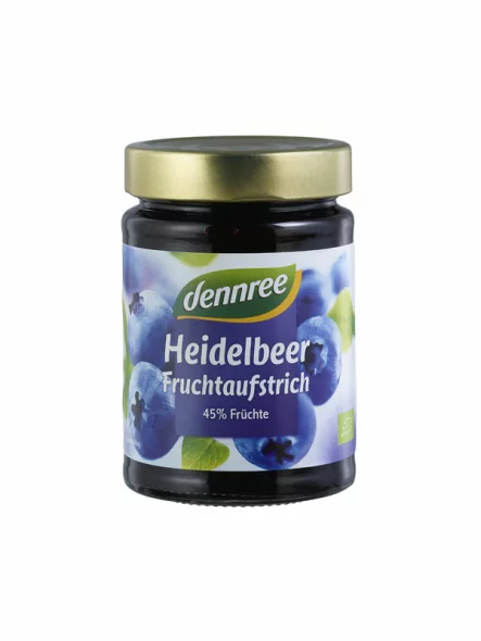 dennree Fruchtaufstrich Heidelbeere – Biologisch im 340g Glas