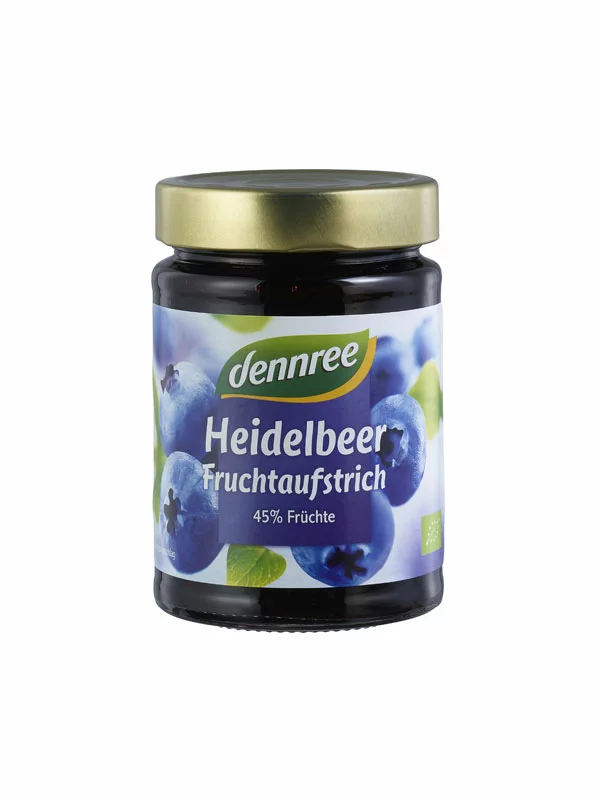 dennree Fruchtaufstrich Heidelbeere – Biologisch im 340g Glas